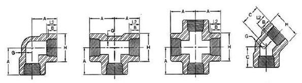 Carbon Steel Tube Fittings Dimensions